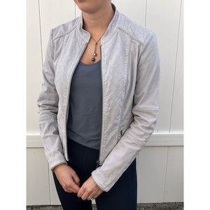 Light Periwinkle/Gray WHBM Canvas Motorcycle Jacket